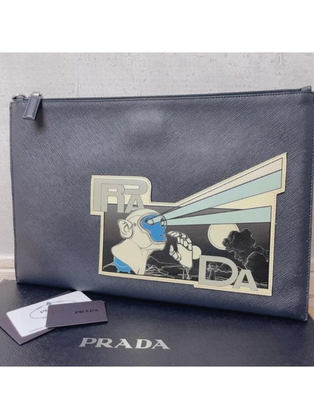 Prada Clutch Monki Robot Saffiano
